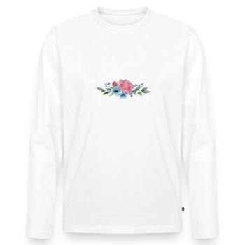Je Suis Une Fleuriste Qui Déchire Floral - T-shirt manches longues Premium bio Homme - blanc - Devant - Nico (187cm)