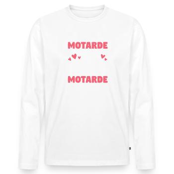 Motarde Un Jour Motarde Toujours Moto - T-shirt manches longues Premium bio Homme - blanc - Devant - Nico (187cm)