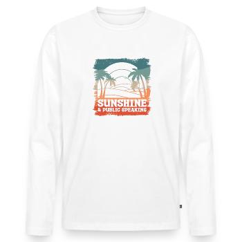 Sunshine & Public Speaking Speech Speaker - Männer Premium Bio Langarmshirt - Weiß - Vorne - Nico (187cm)