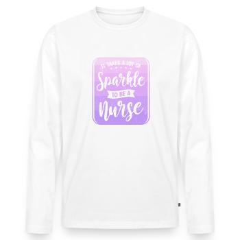 Il faut beaucoup d’éclat pour être infirmière infirmière infirmière - T-shirt manches longues Premium bio Homme - blanc - Devant - Nico (187cm)