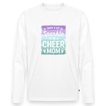 Il faut beaucoup d’éclat pour être une maman acclamée - T-shirt manches longues Premium bio Homme - blanc - Devant - Nico (187cm)