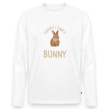 Sorry I Can't I Have Plans With My Bunny Rabbit - Men's Premium Organic Long Sleeve Shirt - white - Front - Nico (187cm)
