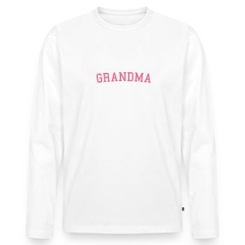 Ich bin die Oma, vor der dich alle gewarnt haben - Männer Premium Bio Langarmshirt - Weiß - Vorne - Nico (187cm)