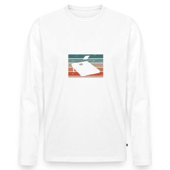 Retro Es gibt kein Weinen in Cornhole - Männer Premium Bio Langarmshirt - Weiß - Vorne - Nico (187cm)