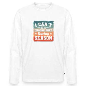 Ich kann nicht, es ist Drachenboot-Rennsaison-Paddel - Männer Premium Bio Langarmshirt - Weiß - Vorne - Nico (187cm)