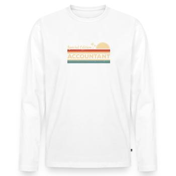 Rétro édition spéciale comptable comptabilité CPA - T-shirt manches longues Premium bio Homme - blanc - Devant - Nico (187cm)