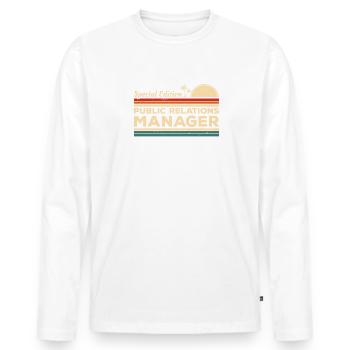 Vintage Special Edition Public Relations Manager - Men's Premium Organic Long Sleeve Shirt - white - Front - Nico (187cm)