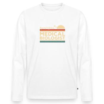 Vintage Sonderausgabe Medizinischer Biologe Biologie - Männer Premium Bio Langarmshirt - Weiß - Vorne - Nico (187cm)