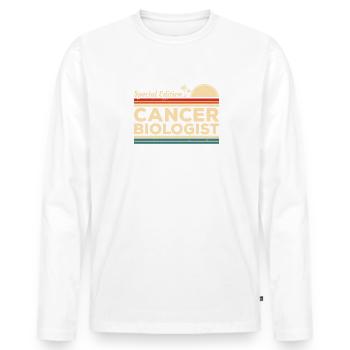 Vintage Special Edition Cancer Biologist Biology - T-shirt manches longues Premium bio Homme - blanc - Devant - Nico (187cm)
