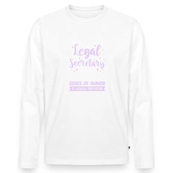 Je suis secrétaire juridique, je travaille avec des avocats, donc mon - T-shirt manches longues Premium bio Homme - blanc - Devant - Nico (187cm)
