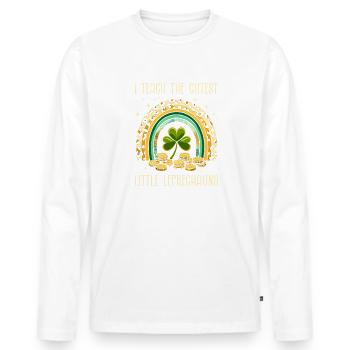 Ich unterrichte die süßesten kleinen Kobolde St. Patricks - Männer Premium Bio Langarmshirt - Weiß - Vorne - Nico (187cm)