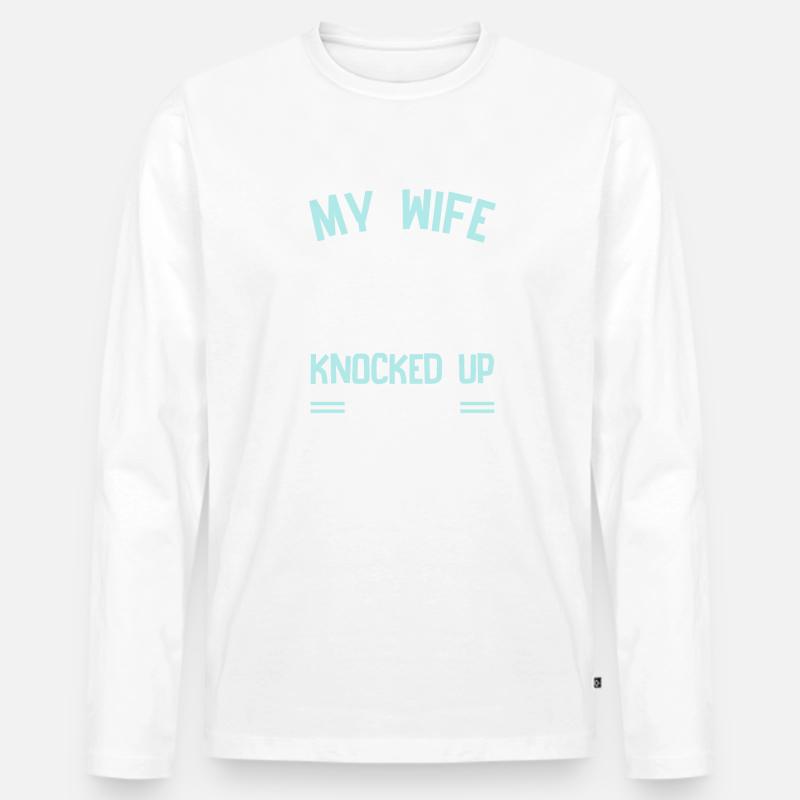 Meine Frau wird heute IVF-Transfer - Männer Premium Bio Langarmshirt - undefined