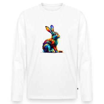 Splash Art coloré Jackrabbit Jackrabbits - T-shirt manches longues Premium bio Homme - blanc - Devant - Nico (187cm)