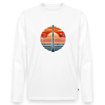 Oboe Music Marching Band Orchestra Oboist Musician - Men's Premium Organic Long Sleeve Shirt - white - Front - Nico (187cm)