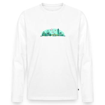 Ich wäre lieber in Italien Urlaub Urlauber Eiffel - Männer Premium Bio Langarmshirt - Weiß - Vorne - Nico (187cm)