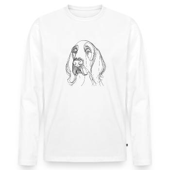 Dessin au trait Spinone italien Italiano - T-shirt manches longues Premium bio Homme - blanc - Devant - Nico (187cm)