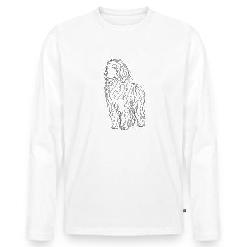 Dessin au trait Komondor Chien de berger hongrois Komondors - T-shirt manches longues Premium bio Homme - blanc - Devant - Nico (187cm)
