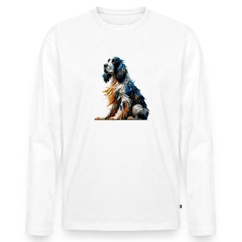 Polygon Art English Setter Laverack Setter - Men's Premium Organic Long Sleeve Shirt - white - Front - Nico (187cm)