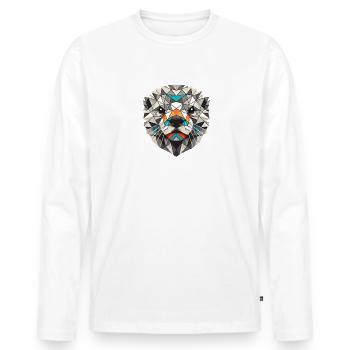 Geometric Art Otters - Men's Premium Organic Long Sleeve Shirt - white - Front - Nico (187cm)