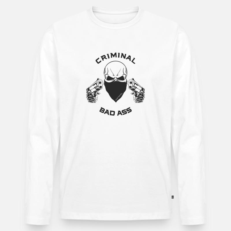 Criminal Badass - Männer Premium Bio Langarmshirt - Weiß
