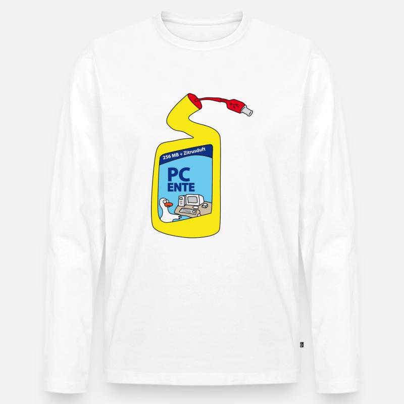 PC Ente - Männer Premium Bio Langarmshirt - Weiß