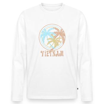 Vietnam - Männer Premium Bio Langarmshirt - Weiß - Vorne - Nico (187cm)