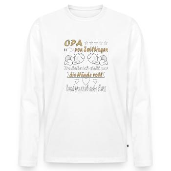 OPA VON ZWILLINGEN - Männer Premium Bio Langarmshirt - Weiß - Vorne - Nico (187cm)
