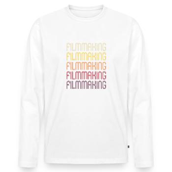 Filmmaker Film Film Flap Saying Retro Gift - Men's Premium Organic Long Sleeve Shirt - white - Front - Nico (187cm)