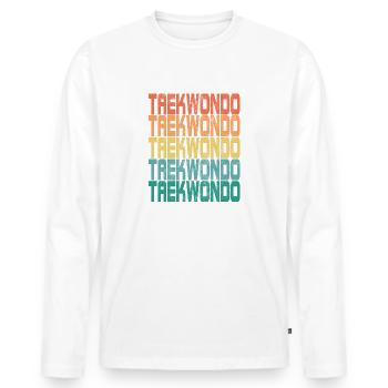 Tae kwon do Taekwondo Dire Cadeau Rétro - T-shirt manches longues Premium bio Homme - blanc - Devant - Nico (187cm)