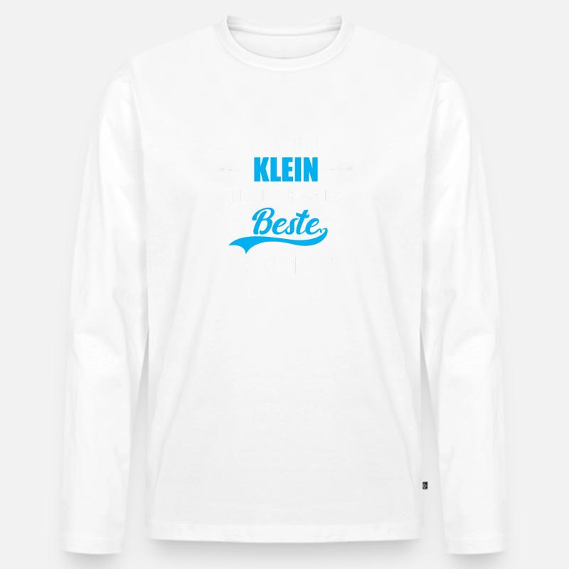 Ich bin nicht klein - Männer Premium Bio Langarmshirt - Weiß