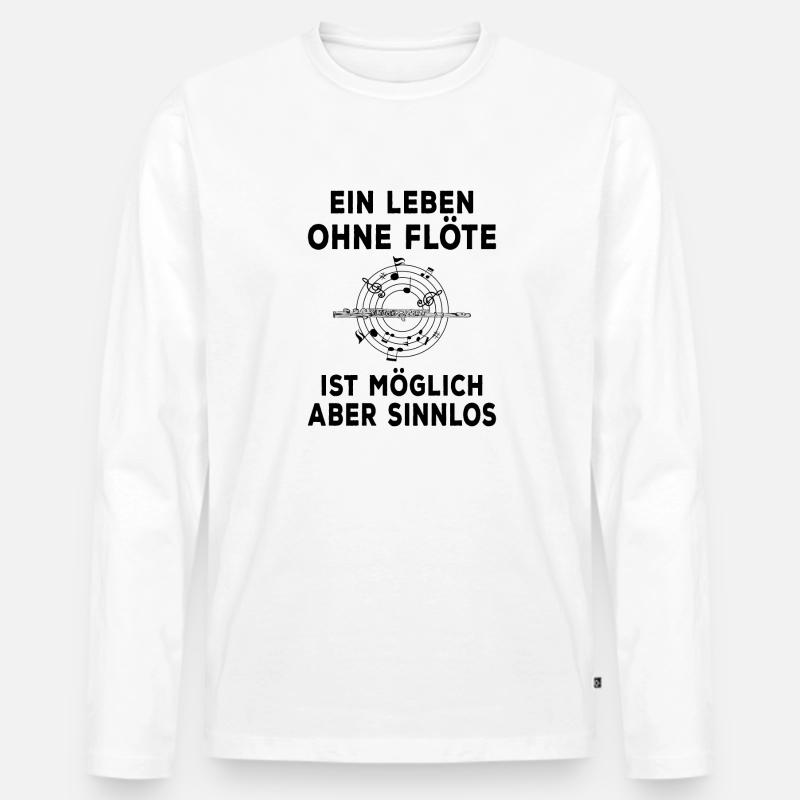 Querflöte - Männer Premium Bio Langarmshirt - Weiß