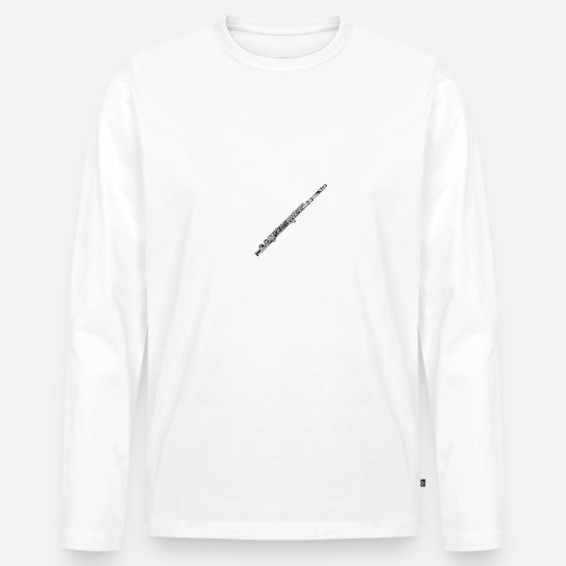 Querflöte - Männer Premium Bio Langarmshirt - Weiß
