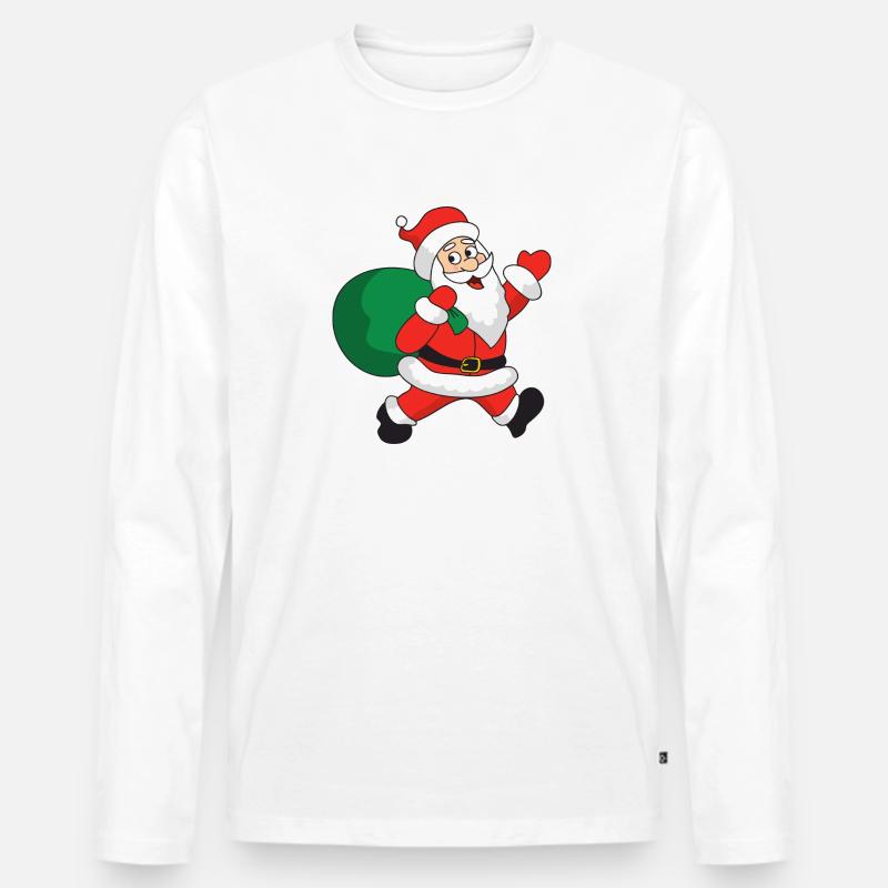 Weihnachten - Männer Premium Bio Langarmshirt - Weiß