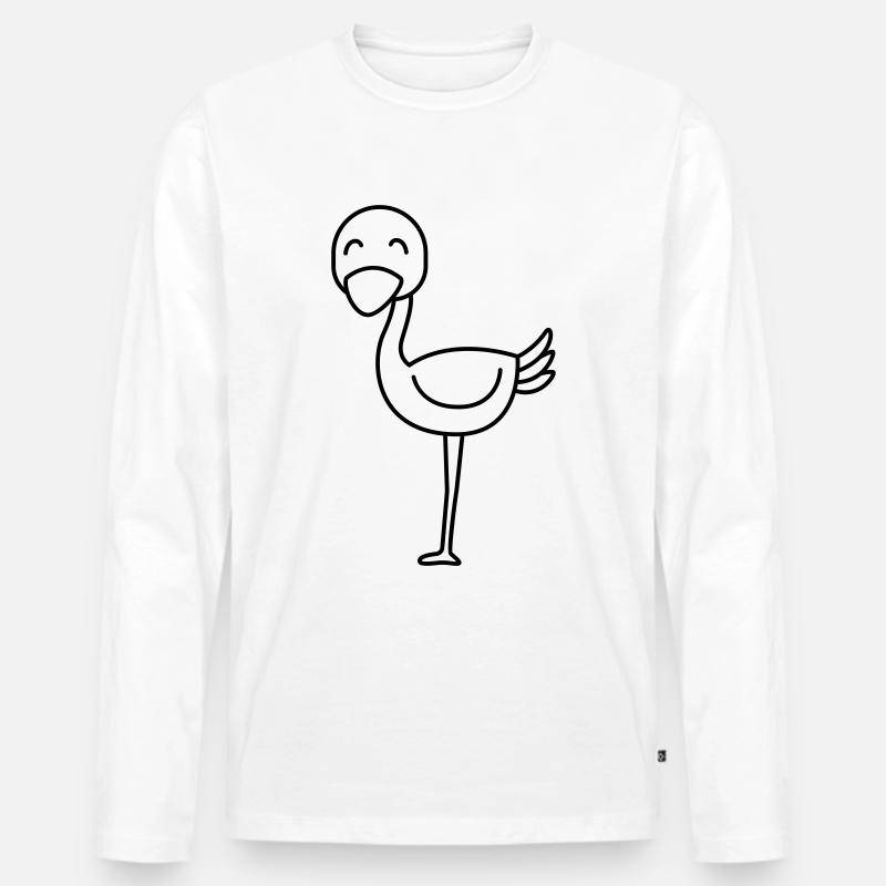 Strauß Comic Tier - Männer Premium Bio Langarmshirt - Weiß