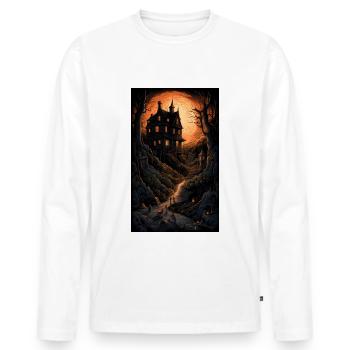Maison d’horreur sombre et lumineuse dans une nature étrange - T-shirt manches longues Premium bio Homme - blanc - Devant - Nico (187cm)