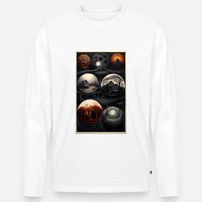 7 Kugeln des Grauens - Männer Premium Bio Langarmshirt - Weiß