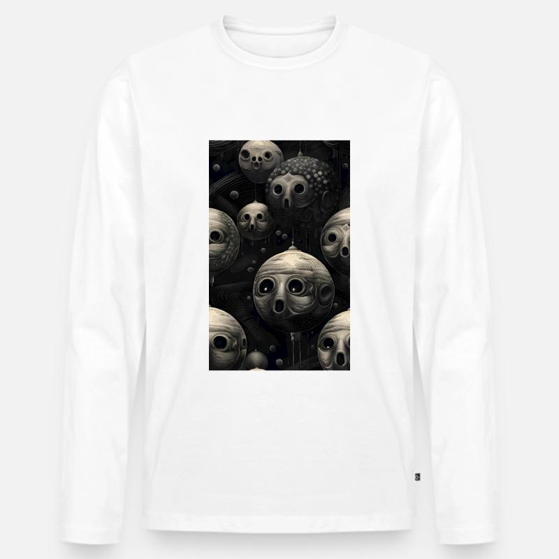 Graue Kugelflächen - Männer Premium Bio Langarmshirt - Weiß