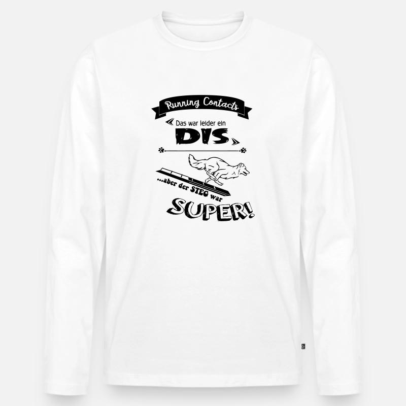 Running Contacts - Männer Premium Bio Langarmshirt - Weiß