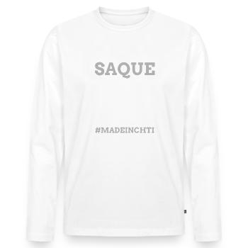 Saque eud'din made in chti - T-shirt manches longues Premium bio Homme - blanc - Devant - Nico (187cm)