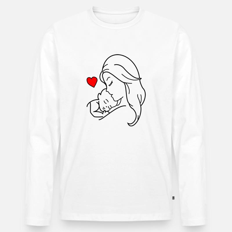 Frau Kind Liebe - Männer Premium Bio Langarmshirt - Weiß