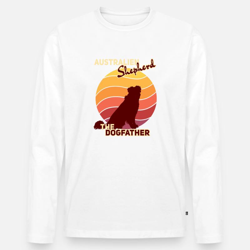 Australien Shepherd The Dogfather - Männer Premium Bio Langarmshirt - Weiß