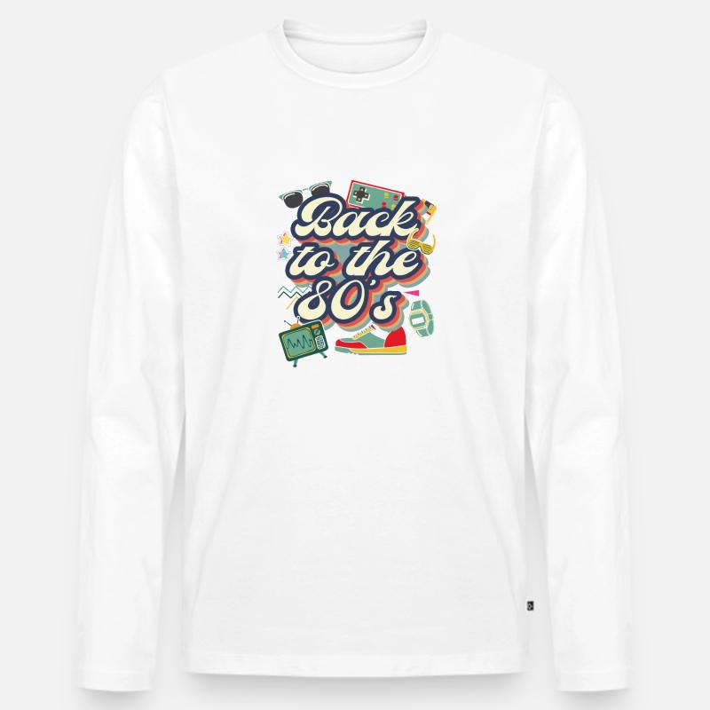 Back to the 80s´ - Männer Premium Bio Langarmshirt - Weiß