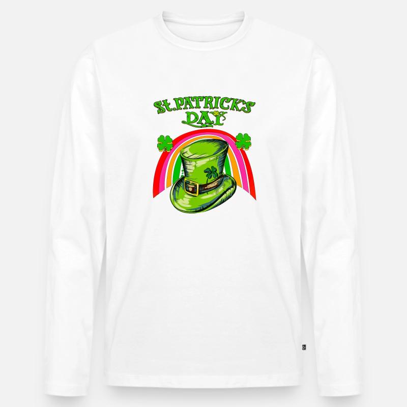 ST PATRICK S DAY - Männer Premium Bio Langarmshirt - Weiß