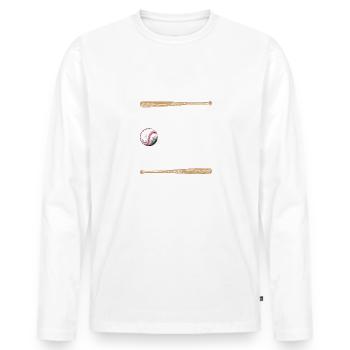 I Teach Kida To Hit And Steal Baseball Coach - Men's Premium Organic Long Sleeve Shirt - white - Front - Nico (187cm)