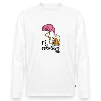 Flamingo - Männer Premium Bio Langarmshirt - Weiß - Vorne - Nico (187cm)