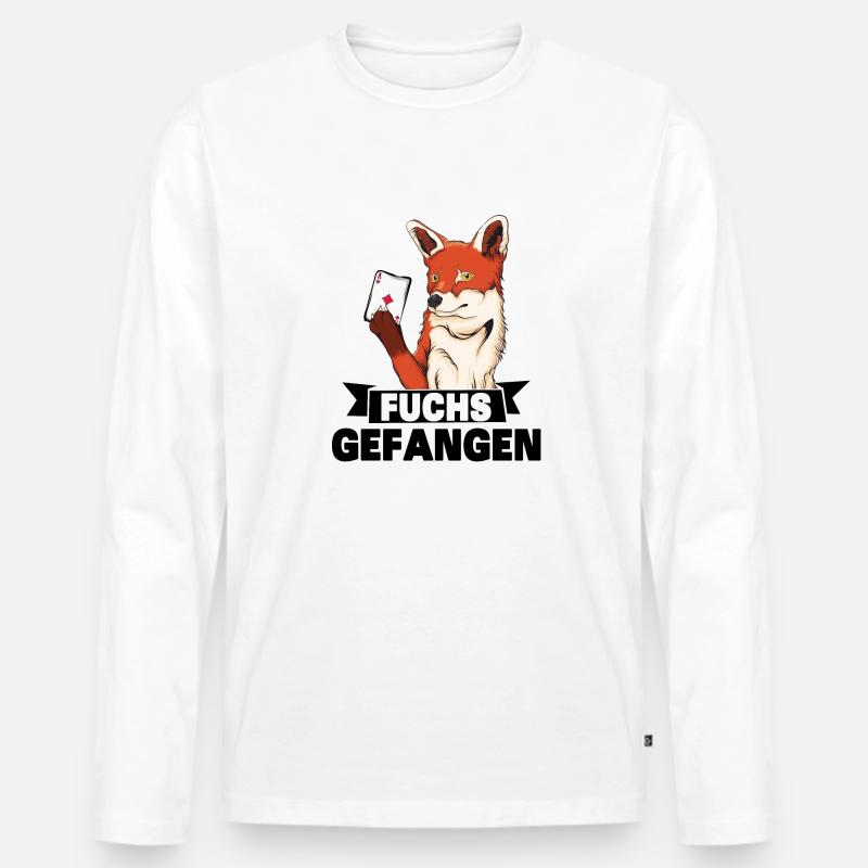 Doppelkopf - Männer Premium Bio Langarmshirt - Weiß