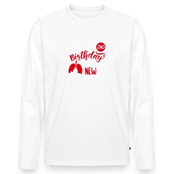 Happy 2nd Birthday To My New Lung, Transplant - Men's Premium Organic Long Sleeve Shirt - white - Front - Nico (187cm)