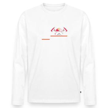 pompier pompier pompier pompier volontaire - T-shirt manches longues Premium bio Homme - blanc - Devant - Nico (187cm)