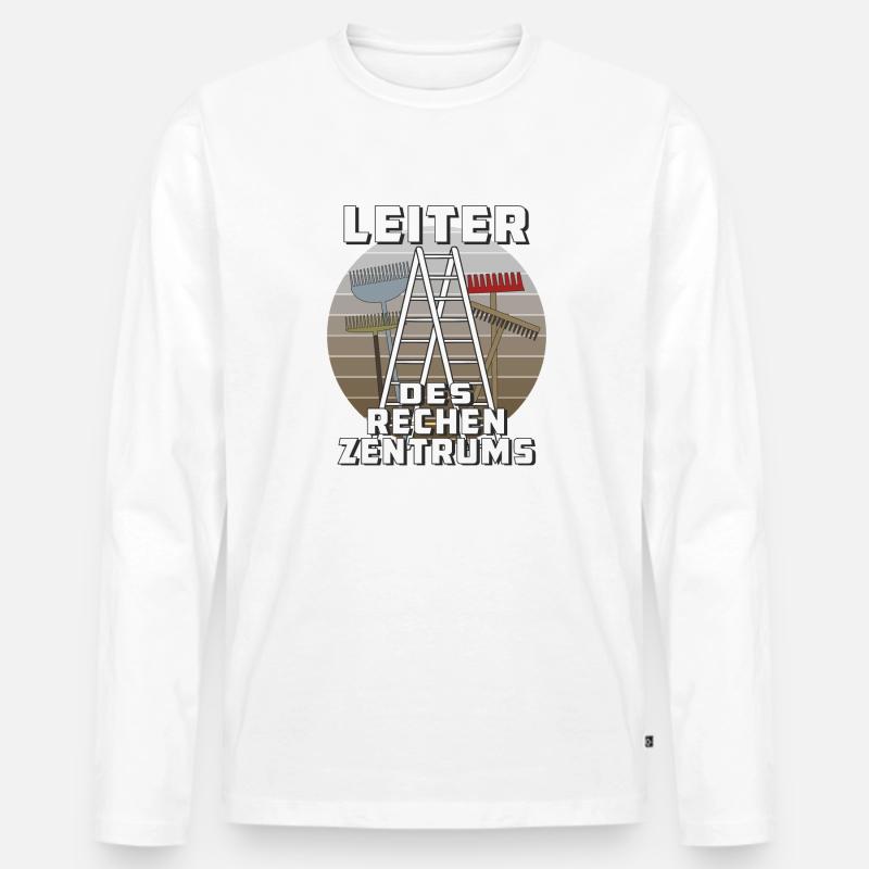 LEITER DES RECHENZENTRUMS - Männer Premium Bio Langarmshirt - Weiß