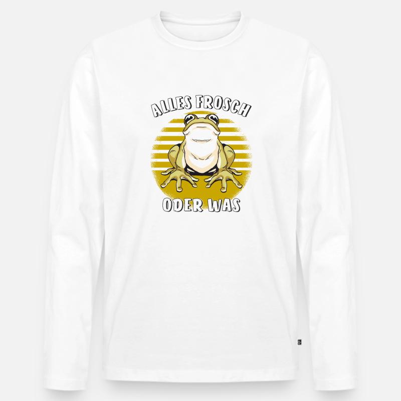 ALLES FROSCH ODER WAS - Männer Premium Bio Langarmshirt - Weiß